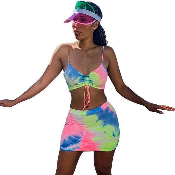 rainbow neon tie dye two piece skirt set summer fashion clothes for women matching sets cute club outfits, Gray
rainbow neon tie dye two piece skirt set summer fashion clothes for women matching sets cute club outfits, Gray