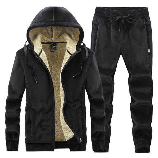 thickened leisure suit men's autumn and winter lamb warm sportswear large hooded sweater plush two-piece set, Gray
thickened leisure suit men's autumn and winter lamb warm sportswear large hooded sweater plush two-piece set, Gray