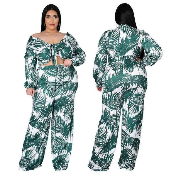summer long sleeve chiffon printing 2 piece set women off shoulder + wide leg pants large plus size suit vacation outfits 211116, White
summer long sleeve chiffon printing 2 piece set women off shoulder + wide leg pants large plus size suit vacation outfits 211116, White