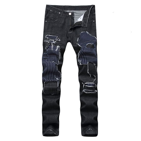 new spring summer european trend embroidered jeans men's male hole patch straight slim pants trousers db3g, Blue
new spring summer european trend embroidered jeans men's male hole patch straight slim pants trousers db3g, Blue