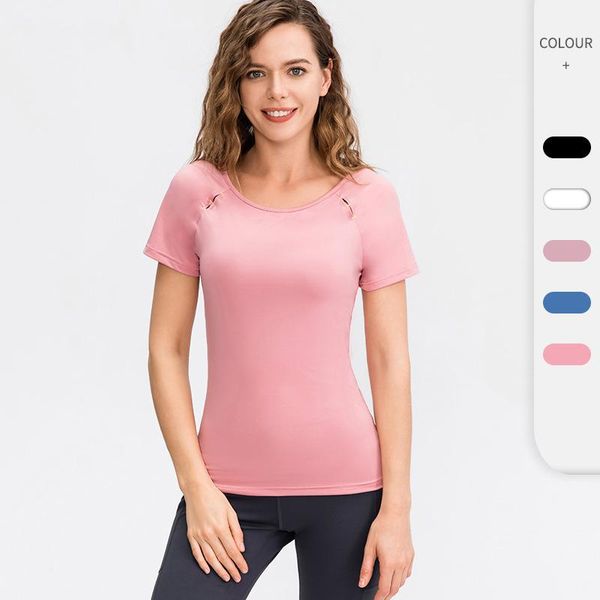 women 's fitness short sleeve round neck tight running training sports t-shirt high elastic quick-drying yoga short sleeve, Black;blue
women 's fitness short sleeve round neck tight running training sports t-shirt high elastic quick-drying yoga short sleeve, Black;blue