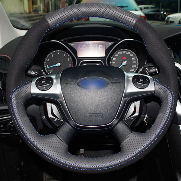 black genuine leather suede blue thread car steering wheel cover for ford focus 3 2012-2014 kuga 2013-2016
black genuine leather suede blue thread car steering wheel cover for ford focus 3 2012-2014 kuga 2013-2016