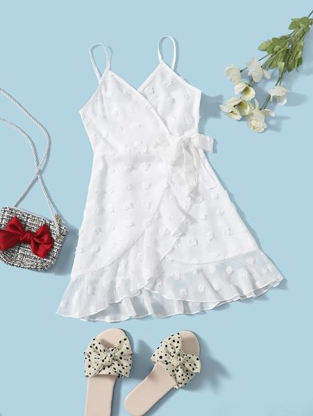 girls swiss dot tie side wrap cami dress she, Red;yellow
girls swiss dot tie side wrap cami dress she, Red;yellow