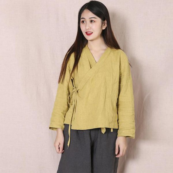 women's blouses & shirts johnature autumn winter women v-neck solid color vintage lace up 2021 cotton linen all-match 3 fashion, White
women's blouses & shirts johnature autumn winter women v-neck solid color vintage lace up 2021 cotton linen all-match 3 fashion, White