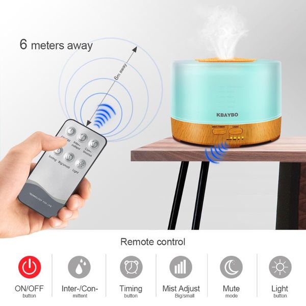 500ml remote control aroma essential oil diffuser ultrasonic air humidifier with 4 timer settings led lamp
500ml remote control aroma essential oil diffuser ultrasonic air humidifier with 4 timer settings led lamp