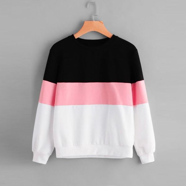 2021 women's hoodies long sleeve cut sew pullover stripe hoodie print sweatshirt blouse top, Black
2021 women's hoodies long sleeve cut sew pullover stripe hoodie print sweatshirt blouse top, Black