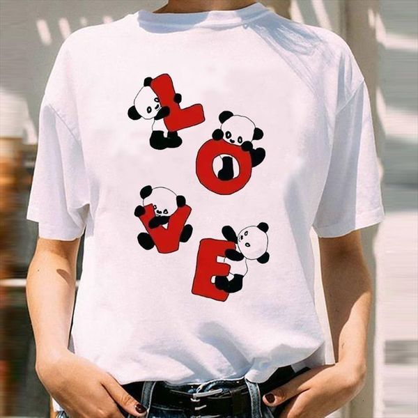 graphic panda love sweet happy womens valentines day 90s cartoon short sleeve lady female clothes tees t shirt, White
graphic panda love sweet happy womens valentines day 90s cartoon short sleeve lady female clothes tees t shirt, White