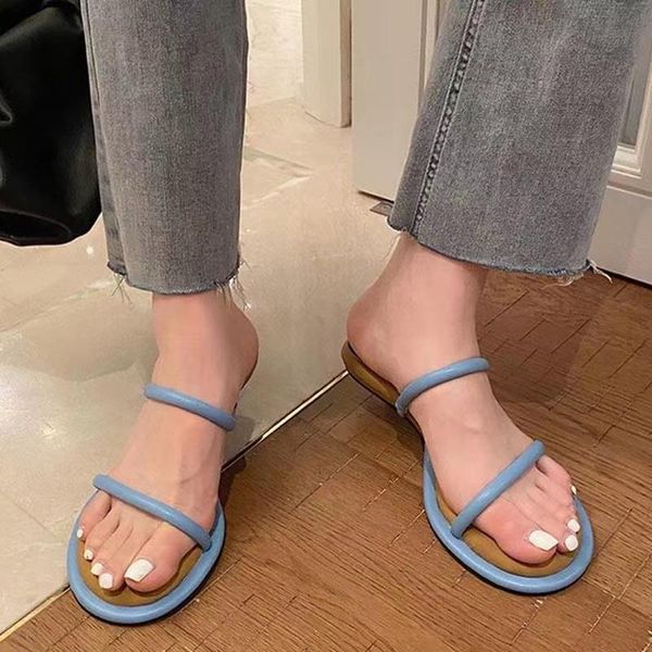 sandals lady's low heel comfortable slip on outside shoes women summer open round toe slipper nude, Black
sandals lady's low heel comfortable slip on outside shoes women summer open round toe slipper nude, Black