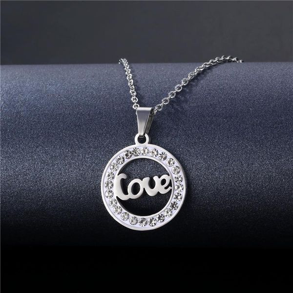 pendant necklaces love letter ladies necklace european and american style clavicle chain jewelry, Silver
pendant necklaces love letter ladies necklace european and american style clavicle chain jewelry, Silver