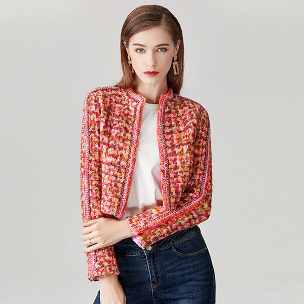 women's fur & faux high-end 100% wool coat women cropped jacket spring runway designer colorful houndstooth plaid tweed jackets short o, Black
women's fur & faux high-end 100% wool coat women cropped jacket spring runway designer colorful houndstooth plaid tweed jackets short o, Black