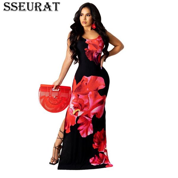 casual dresses sseurat women dress floral print sleeveless strap backless loose split maxi long fashion vintage vestidos summer outfit, Black;gray
casual dresses sseurat women dress floral print sleeveless strap backless loose split maxi long fashion vintage vestidos summer outfit, Black;gray