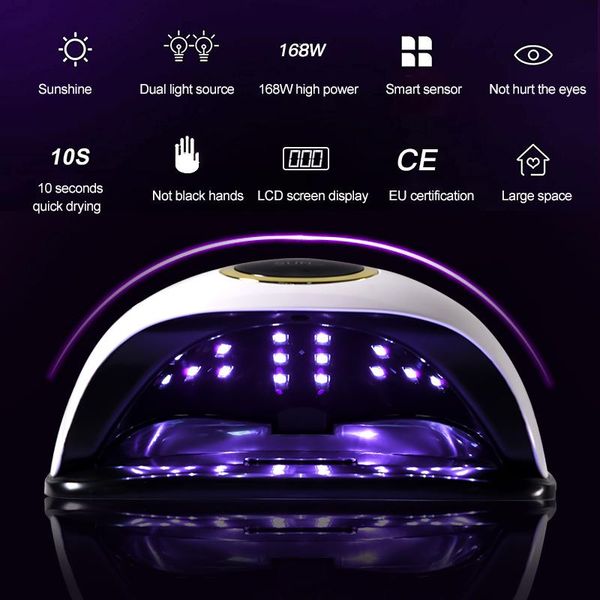 nail dryers 168w led uv lamp for manicure 36 pcs bead quick gel polish with motion sensing lcd display art tools
nail dryers 168w led uv lamp for manicure 36 pcs bead quick gel polish with motion sensing lcd display art tools