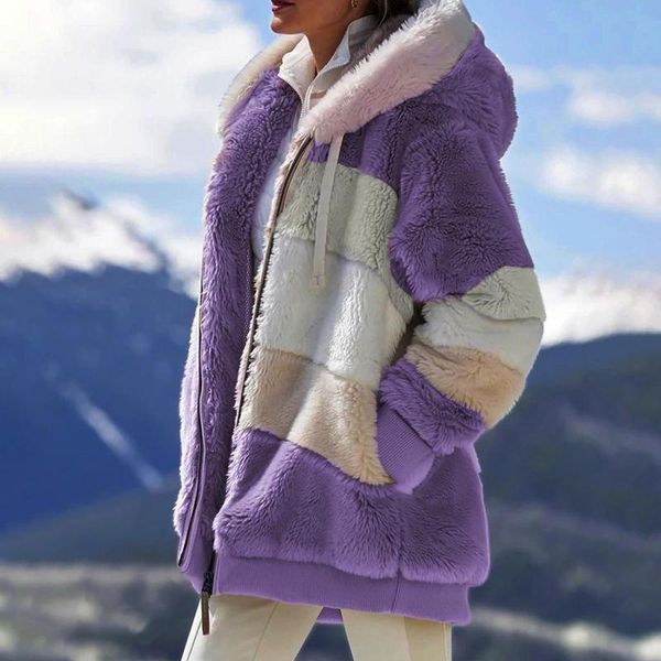 women's jackets womens 2021 stripe printing coat winter plush long-sleeved loose jacket zipper pocket elegant hooded clothes manteau fe, Black;brown
women's jackets womens 2021 stripe printing coat winter plush long-sleeved loose jacket zipper pocket elegant hooded clothes manteau fe, Black;brown