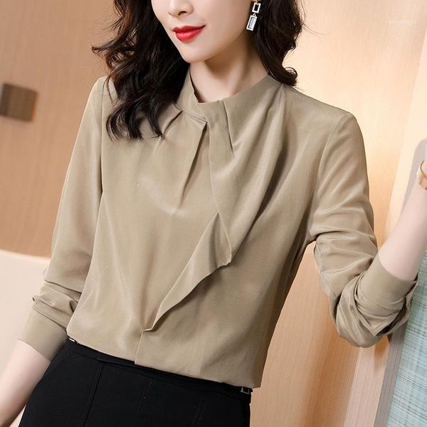 100% natural silk women's casual shirt elegant stand collar long sleeve solid spring autumn office lady pure real blouse blouses & shir, White
100% natural silk women's casual shirt elegant stand collar long sleeve solid spring autumn office lady pure real blouse blouses & shir, White