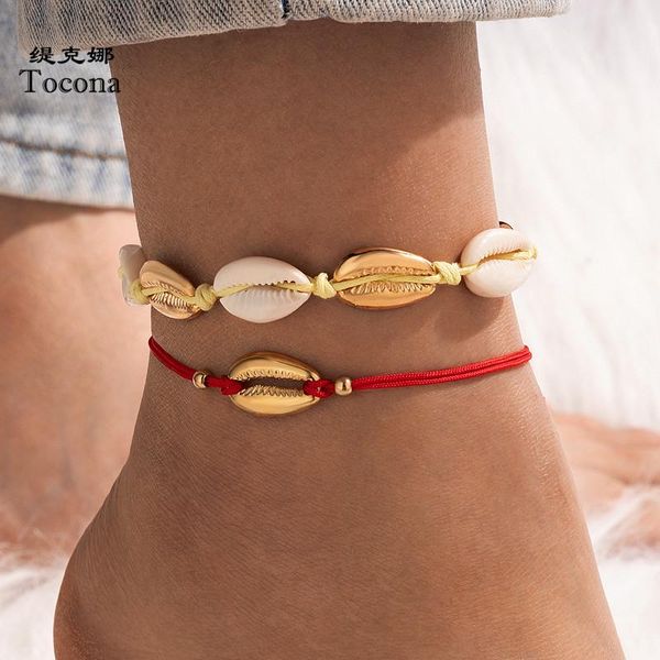 anklets tocona 2pcs/sets summer shell rope for women men barefoot sandals adjustable bohemian jewelry accessories 7101, Red;blue
anklets tocona 2pcs/sets summer shell rope for women men barefoot sandals adjustable bohemian jewelry accessories 7101, Red;blue