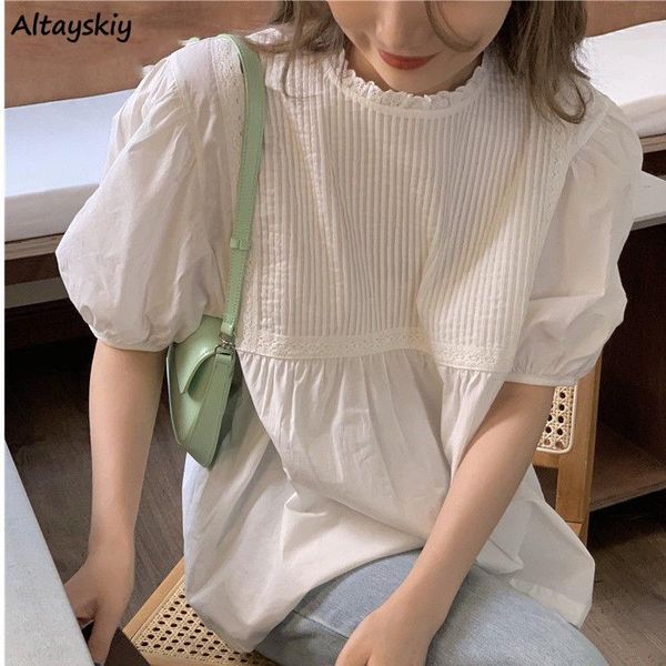 women's blouses & shirts women gentle casual students lady clothing fit comfortable ulzzang o-neck solid chic all-match cute slim blusa, White
women's blouses & shirts women gentle casual students lady clothing fit comfortable ulzzang o-neck solid chic all-match cute slim blusa, White