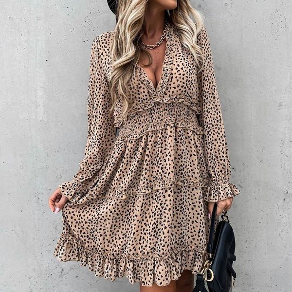 casual dresses deep v neck leopard print women dress 2021 autumn winter long sleeve ruffles a-line elastic waist party vestidos, Black;gray
casual dresses deep v neck leopard print women dress 2021 autumn winter long sleeve ruffles a-line elastic waist party vestidos, Black;gray