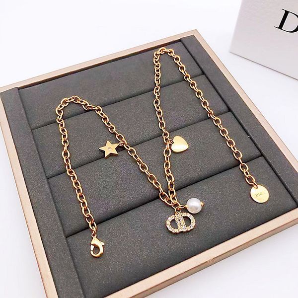 2021 new jewelry 2021 family necklace bracelet diamond pearl star heart accessories clavicle chain bracelet necklace, Silver
2021 new jewelry 2021 family necklace bracelet diamond pearl star heart accessories clavicle chain bracelet necklace, Silver
