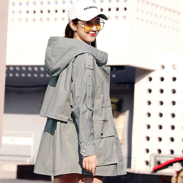 2021 women spring autumn new fashion windbreaker trench coat with a hood female casual loose clothing ladies wild outerwear l0810hk, Tan;black
2021 women spring autumn new fashion windbreaker trench coat with a hood female casual loose clothing ladies wild outerwear l0810hk, Tan;black
