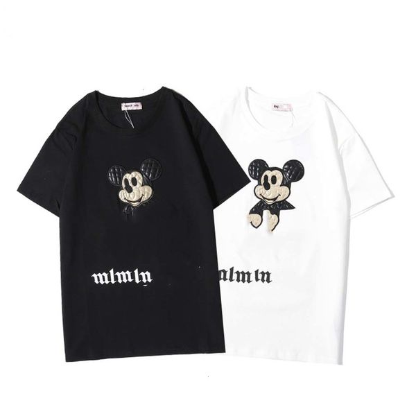 summer fashion brand t shirt loose round neck short sleeve mouse skin embroidery men and women, White;black
summer fashion brand t shirt loose round neck short sleeve mouse skin embroidery men and women, White;black
