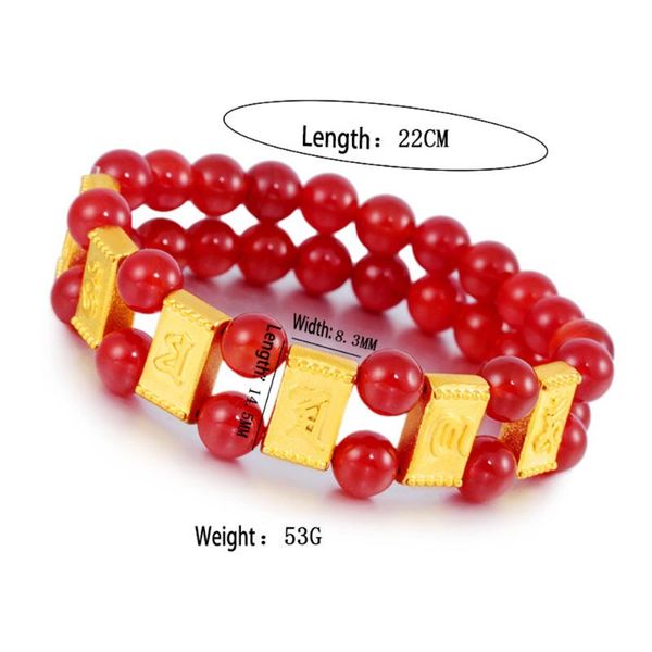 charm bracelets imitation gold six syllable mantra transfer luck natural red & black onyx beads bracelet elastic for men and women, Golden;silver
charm bracelets imitation gold six syllable mantra transfer luck natural red & black onyx beads bracelet elastic for men and women, Golden;silver