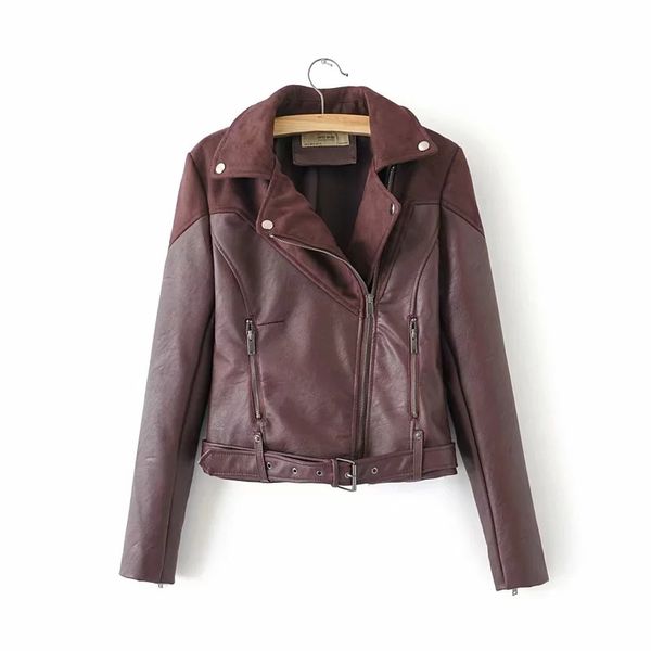 2021 new women faux motocycle patchwork female pu leather coats biker zipper turn down collar jacket outwear xo06, Black
2021 new women faux motocycle patchwork female pu leather coats biker zipper turn down collar jacket outwear xo06, Black