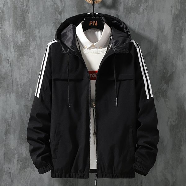 autumn youth lapel slim handsome three bar hooded casual winter men's jacket, Black;brown
autumn youth lapel slim handsome three bar hooded casual winter men's jacket, Black;brown