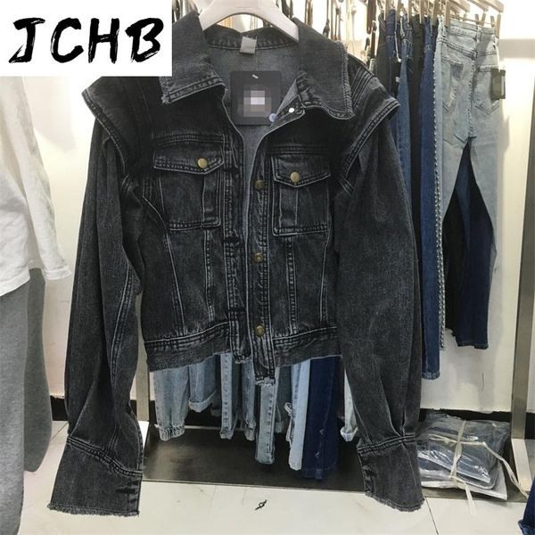 jchb new autumn and winter fashion casual long puff sleeve smoke grey denim jacket women short loose jacket sg296, Black;brown
jchb new autumn and winter fashion casual long puff sleeve smoke grey denim jacket women short loose jacket sg296, Black;brown