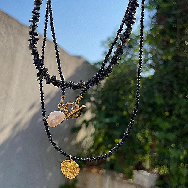 pendant necklaces korean vintage black crystal beaded clavicle chain for women fashion jewelry 2021 charm metal necklace, Silver
pendant necklaces korean vintage black crystal beaded clavicle chain for women fashion jewelry 2021 charm metal necklace, Silver
