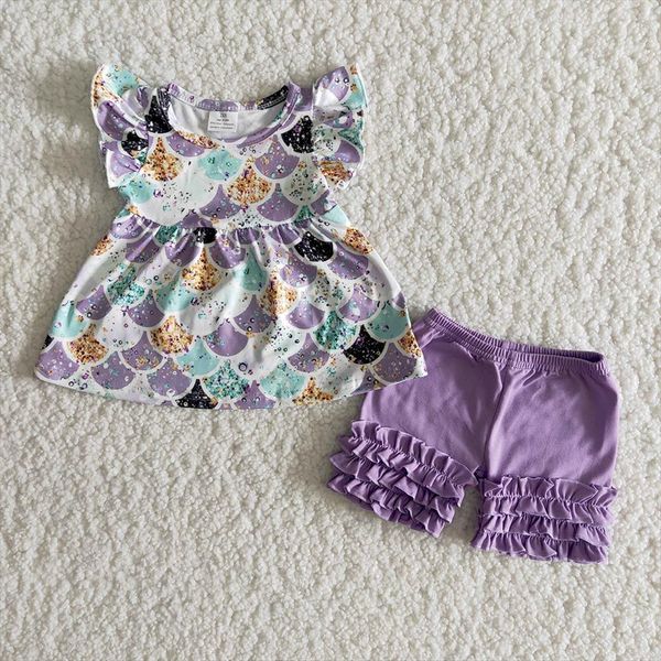 girls boutique outfits girl fish scale tunic and purple shorts summer fashion outfit for toddler, White
girls boutique outfits girl fish scale tunic and purple shorts summer fashion outfit for toddler, White