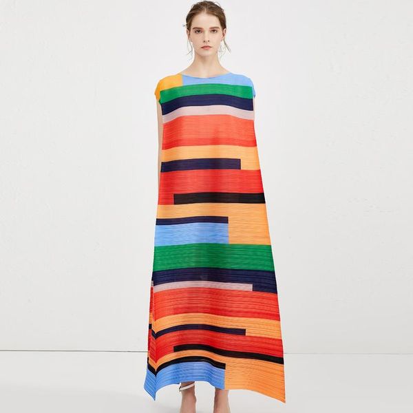 casual dresses tianpei miyake pleated printed dress for women summer temperament loose plus size robe ete strip contrast elegant, Black;gray
casual dresses tianpei miyake pleated printed dress for women summer temperament loose plus size robe ete strip contrast elegant, Black;gray