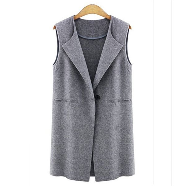 spring autumn womens sleeveless vest jacket long coat cardigan gilets outwear e 211120, Black;white
spring autumn womens sleeveless vest jacket long coat cardigan gilets outwear e 211120, Black;white