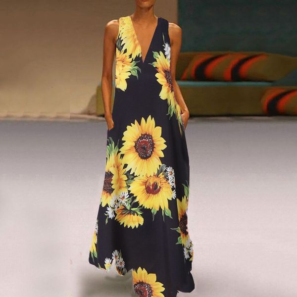 casual dresses women maxi v neck sleeveless floral print bohemian long dress vestido party robe summer lady loose sundress oversized oxub, Black;gray
casual dresses women maxi v neck sleeveless floral print bohemian long dress vestido party robe summer lady loose sundress oversized oxub, Black;gray