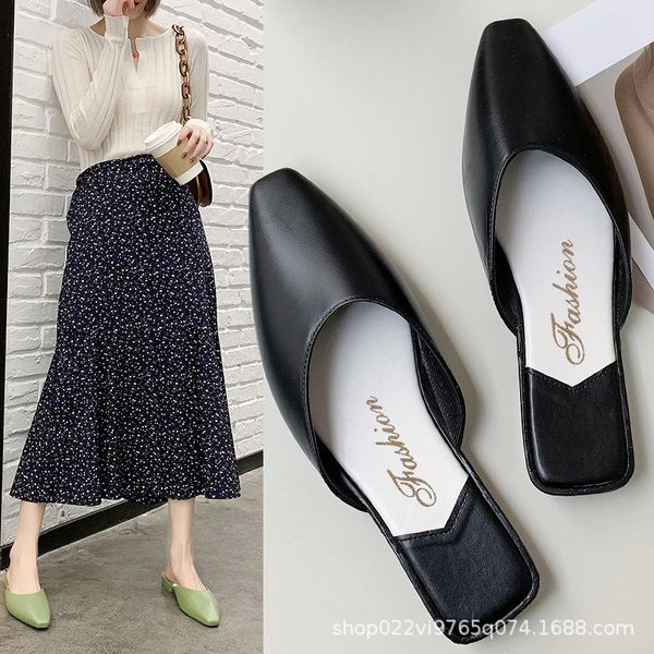 new style baotou half slippers women's lazy shoes women's summer wear korean version students flat bottom cool slippers women, Black
new style baotou half slippers women's lazy shoes women's summer wear korean version students flat bottom cool slippers women, Black