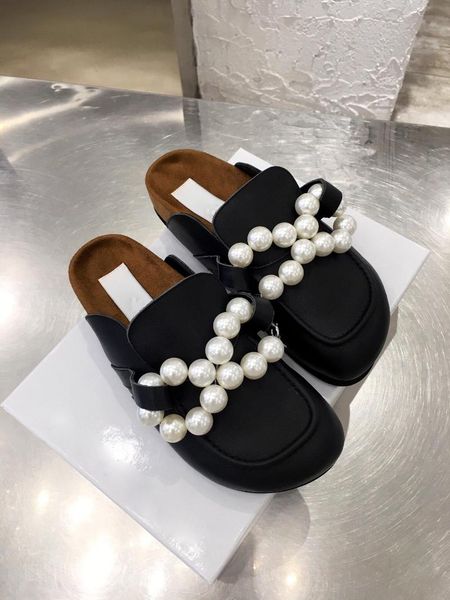 designer slippers half flat women leather loafers wrap toe mules metal decor shoes ladies ins fashion beach woman, Black
designer slippers half flat women leather loafers wrap toe mules metal decor shoes ladies ins fashion beach woman, Black