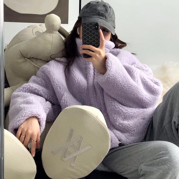 women's wool & blends 2021 winter korean casual lazy lamb coat wild three-color cardigan trend women female jacket, Black
women's wool & blends 2021 winter korean casual lazy lamb coat wild three-color cardigan trend women female jacket, Black