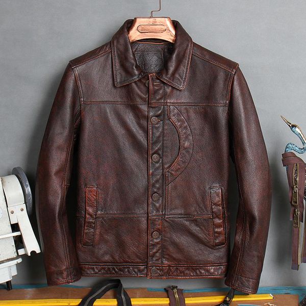 men's leather & faux 2021 vintage brown casual style jacket men plus size xxxl single breasted genuine natural cowhide autumn coat, Black
men's leather & faux 2021 vintage brown casual style jacket men plus size xxxl single breasted genuine natural cowhide autumn coat, Black
