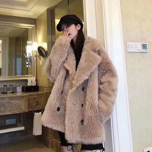 women's fur & faux 100% real woven wool teddy coat polar fleece bear plush overcoat pocket casual autumn winter warm soft jackets, Black
women's fur & faux 100% real woven wool teddy coat polar fleece bear plush overcoat pocket casual autumn winter warm soft jackets, Black