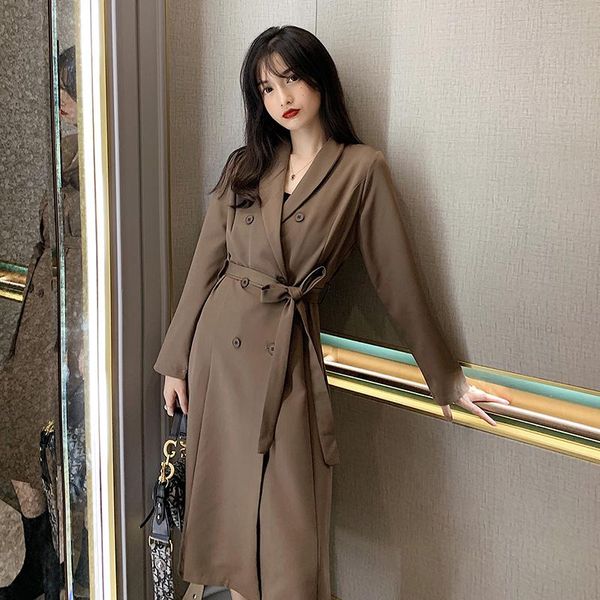 women's trench coats vintage elegant women coat brown double breasted long overcoat casual korean fashion autumn jacket mm60wfy, Tan;black
women's trench coats vintage elegant women coat brown double breasted long overcoat casual korean fashion autumn jacket mm60wfy, Tan;black