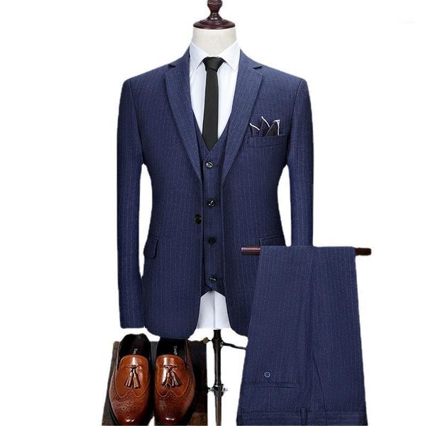 men's suits & blazers (jacket+vest+pants) brand fashion boutique striped slim fit business casual suit 3pcs set groom wedding dress tux, White;black
men's suits & blazers (jacket+vest+pants) brand fashion boutique striped slim fit business casual suit 3pcs set groom wedding dress tux, White;black
