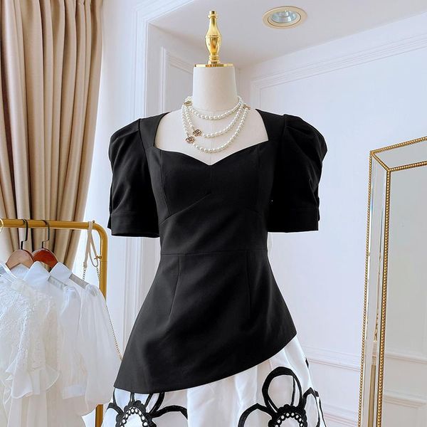 women's blouses & shirts summer 2021 french style retro puff sleeve square collar chic bow backless easy matching waisted shirt, White
women's blouses & shirts summer 2021 french style retro puff sleeve square collar chic bow backless easy matching waisted shirt, White