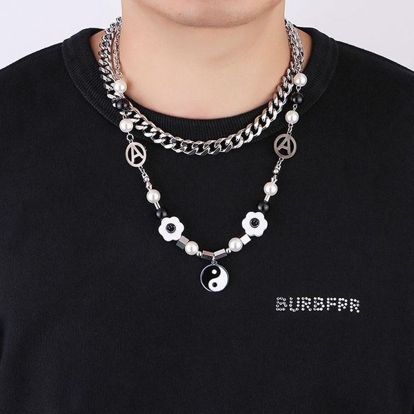 chains fashion all-match tai chi yin yang gossip dark pendant necklace hip-hop men and women, Silver
chains fashion all-match tai chi yin yang gossip dark pendant necklace hip-hop men and women, Silver