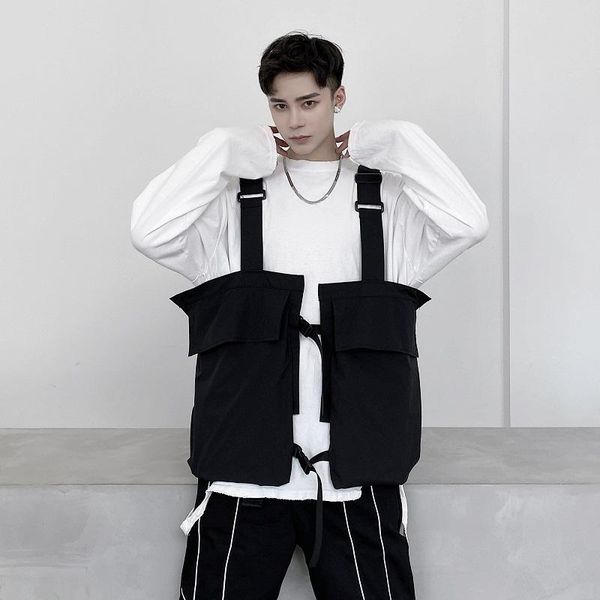 men's vests male women streetwear hip hop fashion couple sleeveless coat waistcoat men function tactical big pocket casual vest jacket, Black;white
men's vests male women streetwear hip hop fashion couple sleeveless coat waistcoat men function tactical big pocket casual vest jacket, Black;white