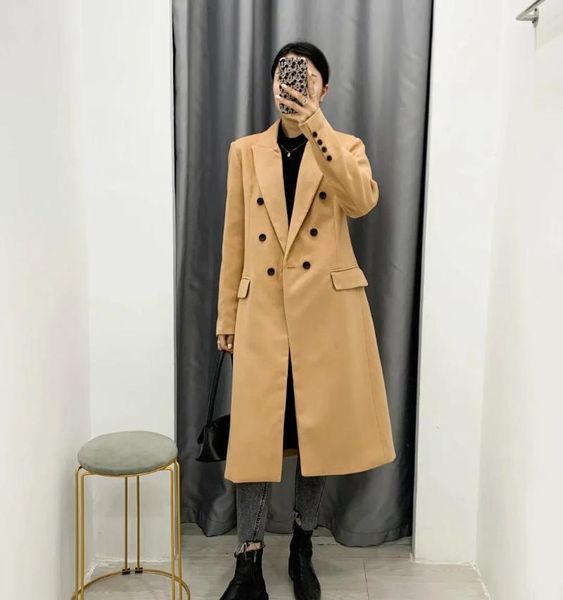 women's wool & blends bbwm 2021 women autumn office lady khaki long sleeve coat female vintage streetwear double breasted casual chic t, Black
women's wool & blends bbwm 2021 women autumn office lady khaki long sleeve coat female vintage streetwear double breasted casual chic t, Black