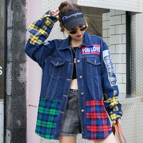 women's jackets graffiti jeans jacket women pattern design stitching tartan long coat denim patchwork plaid ulzzang harajuku winter out, Black;brown
women's jackets graffiti jeans jacket women pattern design stitching tartan long coat denim patchwork plaid ulzzang harajuku winter out, Black;brown