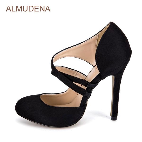 almudena luxurious brand black suede dress high heel pumps stiletto heel cross strappy new year party shoes shallow cut-out pump
almudena luxurious brand black suede dress high heel pumps stiletto heel cross strappy new year party shoes shallow cut-out pump