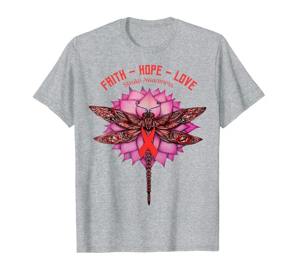 butterfly faith hope love funny stroke awareness t-shirt, White;black