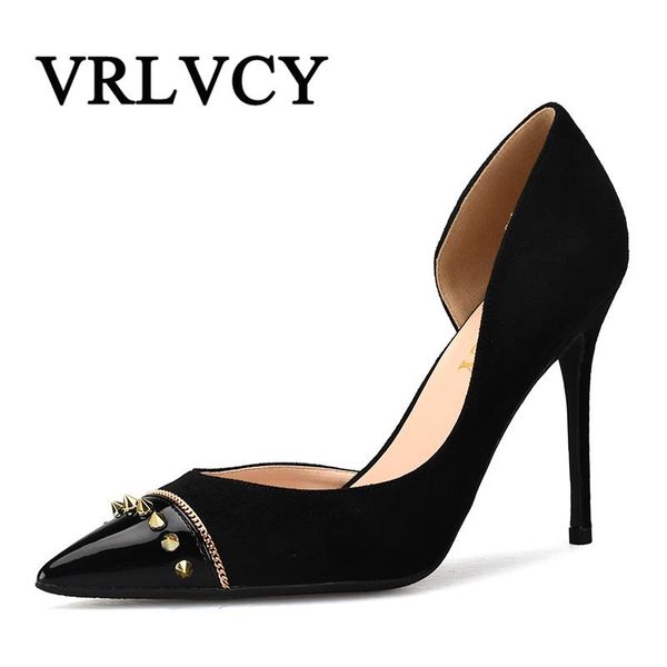 rivets woman shoes high heels pointed toe 10cm heels black patent leather ladies shoes fashion wedding pumps
rivets woman shoes high heels pointed toe 10cm heels black patent leather ladies shoes fashion wedding pumps