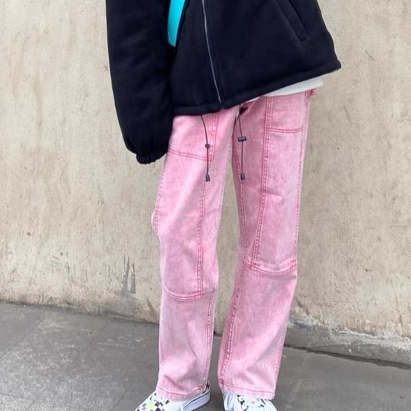 women's jeans y2krobe autumn 2021 women denim pink straight-leg pants plus size y2k fashion aesthetics clubwear egirl cyber streetwear, Blue
women's jeans y2krobe autumn 2021 women denim pink straight-leg pants plus size y2k fashion aesthetics clubwear egirl cyber streetwear, Blue