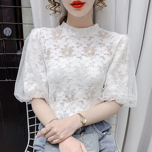 women's blouses & shirts korean womens and 2021 summer lantern sleeve mesh lace fashion flower crochet white shirt blusa
women's blouses & shirts korean womens and 2021 summer lantern sleeve mesh lace fashion flower crochet white shirt blusa